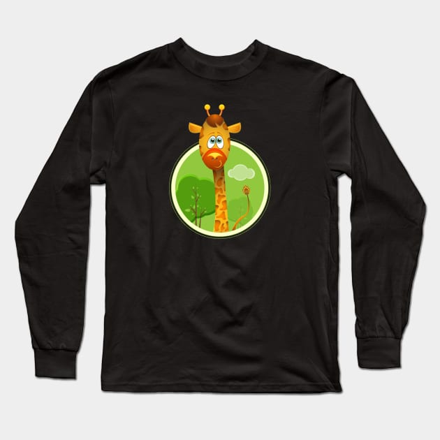 Giraffe Long Sleeve T-Shirt by Rabassa